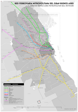 Map of the Buenos Aires Commuter Rail Network