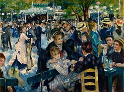 Pierre-Auguste Renoir – Dance at Le Moulin de la Galette[c] (1876), Musée d'Orsay, one of Impressionism's most celebrated masterpieces.[3]