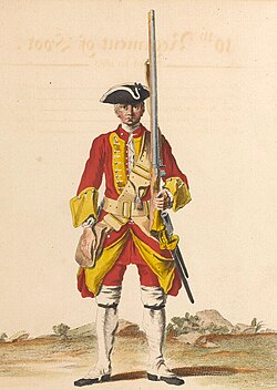 c. 1742 engraving of a regimental private