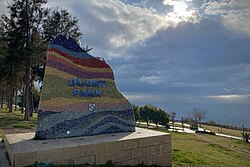 Düden Park sign in Antalya, Turkey