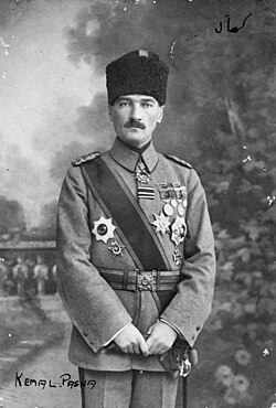 Mustafa Kemal Pasha as the Commander of the Yıldırım Army Group, 1918.