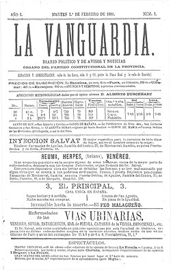 First issue of La Vanguardia, 1881