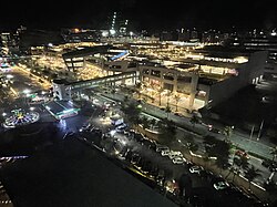 Upper view of SM Mall of Asia facing Manila Bay at night (2026)