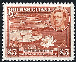 Stamp with a portrait of King George VI, 1938