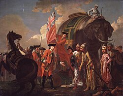 Robert Clive and Mir Jafar after the Battle of Plassey, 1757, by Francis Hayman