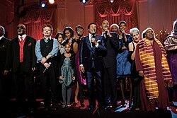 "Lift Every Voice and Sing" being sung by the family of Barack Obama, Smokey Robinson and others in the White House in 2014