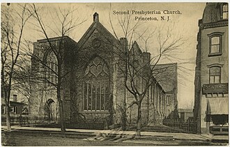Second Presbyterian Church on a vintage postcard.