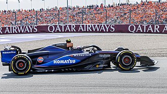 Duracell advertising on the vertical air intake of the Williams FW46