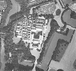 Aerial photo of the Kyūden around 1935
