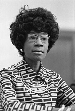 Shirley Chisholm was the first black candidate for a major-party nomination for President of the United States.