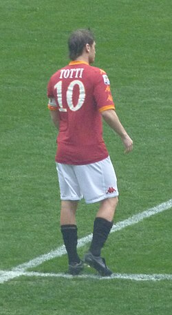 Totti wore number 10 for most of his club career.