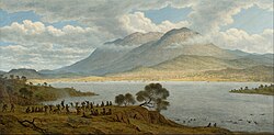 Painting by John Glover of Mount Wellington and Hobart, 1834