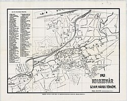 City plan of Kolozsvár, 1913