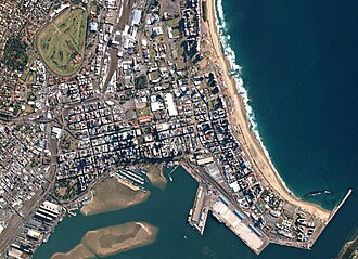 Satellite view of Durban Central in 2016