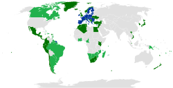 EU free trade agreements European Union Agreement in force Agreement (in part) provisionally applied