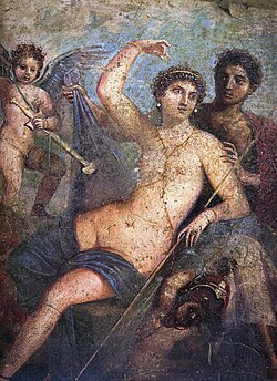First-century AD Roman fresco of Mars and Venus from Pompeii