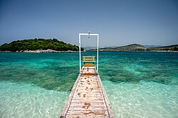 The islets of Ksamil lie in the Butrint National Park.