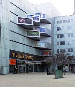 A former Village Cinema on Anděl, Prague, the capital of the Czech Republic. These cinemas operated from 1999 until 2009, and are now part of the CineStar network of multiplexes.