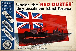 Second World War poster highlighting wartime dangers that the Merchant Navy faced