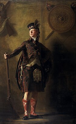 Portrait by Henry Raeburn of Alexander Ranaldson MacDonell of Glengarry in 1812. MacDonnell claimed to support Highland culture, while simultaneously clearing his tenants.