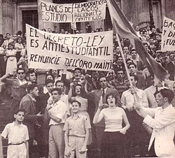 Worker-student mobilization. Buenos Aires 1959.