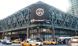 Port Authority Bus Terminal, the world's busiest bus station, at Eighth Avenue and 42nd Street[553][554]