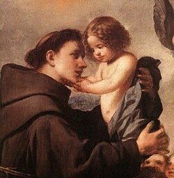 Anthony of Padua (c. 1195–1231) with the Infant Christ, painting by Antonio de Pereda (c. 1611–1678)