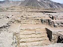 Remains of platform mound structures at Caral