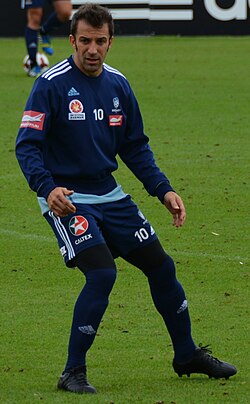 Del Piero training with Sydney FC in 2014