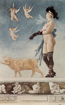 Pornocrates by Félicien Rops. Etching and aquatint