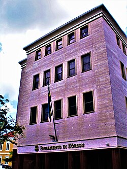 The Curaçao Parliament Building (Parlamento di Kòrsou) in the Punda district of Willemstad