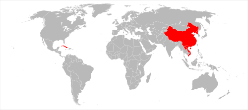 A map of current communist states