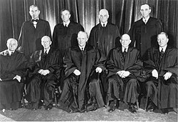 The members of the U.S. Supreme Court that on May 17, 1954, ruled unanimously that racial segregation in public schools is unconstitutional.