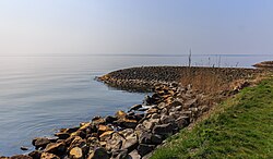 A reinforced embankment