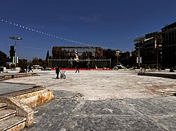 The Square undergoing renovations in March 2025