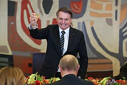 Former Brazilian president Jair Bolsonaro welcoming the BRICS leaders