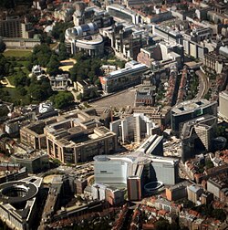Aerial view of Brussels' European Quarter, hosting most of the EU institutions