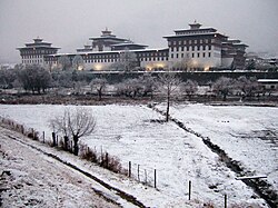 Snowfall in Bhutan