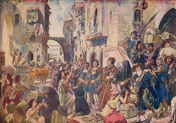 "The Banishment of the Jews", by Alfredo Roque Gameiro, in Quadros da História de Portugal ("Pictures of the History of Portugal", 1917)