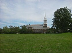 The Voorhees Chapel is a notable landmark on the Douglass campus at Rutgers; Douglass was founded as an all-women's college in 1918, but now houses co-ed dormitories.