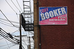 Cory Booker for Newark campaign sign