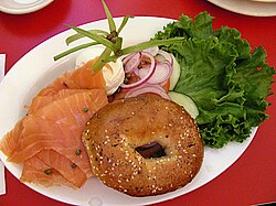 New York–style bagel with lox