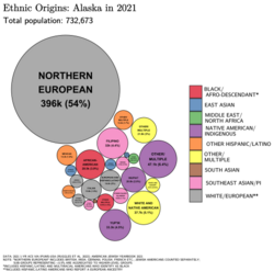 Ethnic origins in Alaska, 2021