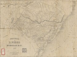 Map of Rio Grande do Sul in 1877 during the Empire of Brazil. National Archives of Brazil.