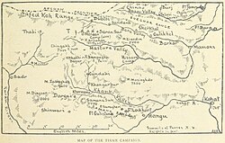 A map of places and battles in the campaign