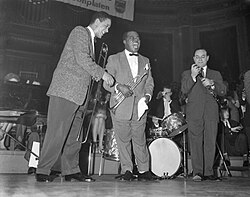 Armstrong in 1959 during a night concert in the Concertgebouw, Amsterdam