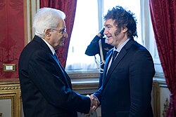 Milei with Italian president Sergio Mattarella