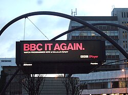 2008 advertisement for BBC iPlayer at Old Street, London