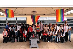 Students at Nottingham Academy, Greenwood Campus supported Nottinghamshire Pride in 2018