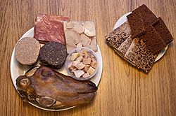 A typical Þorramatur assortment